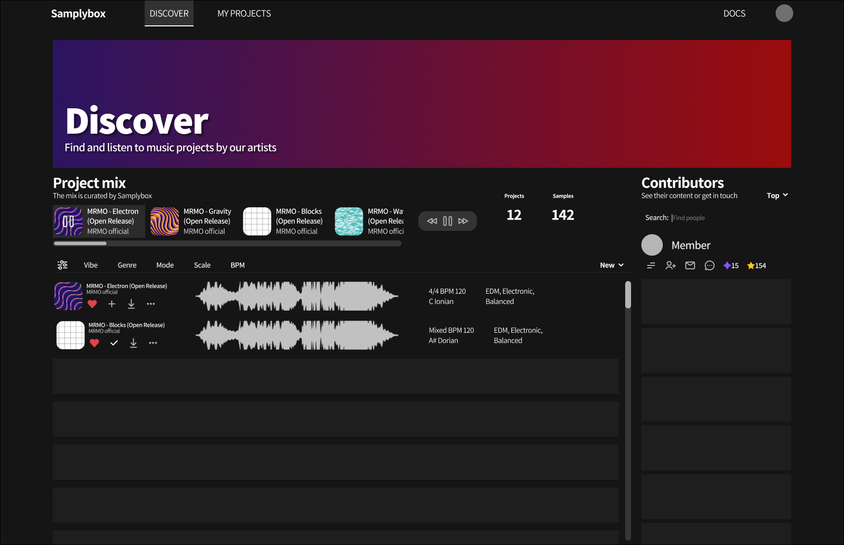 Samplybox (Web & Mobile) prototype